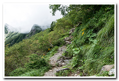 白峰三山・草すべり
